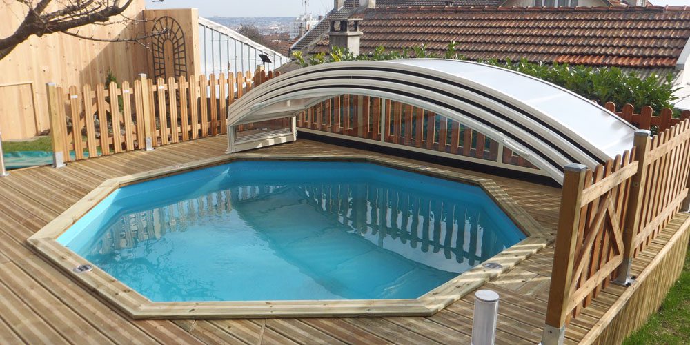 abri de piscine bas