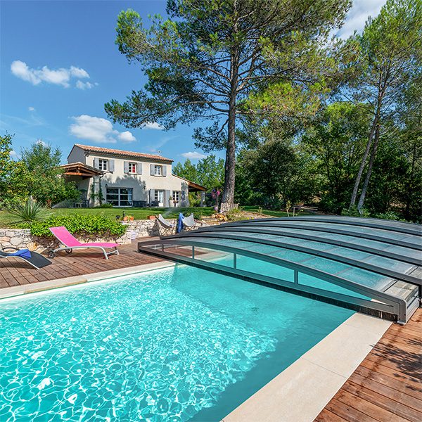 abri piscine sans rail au sol