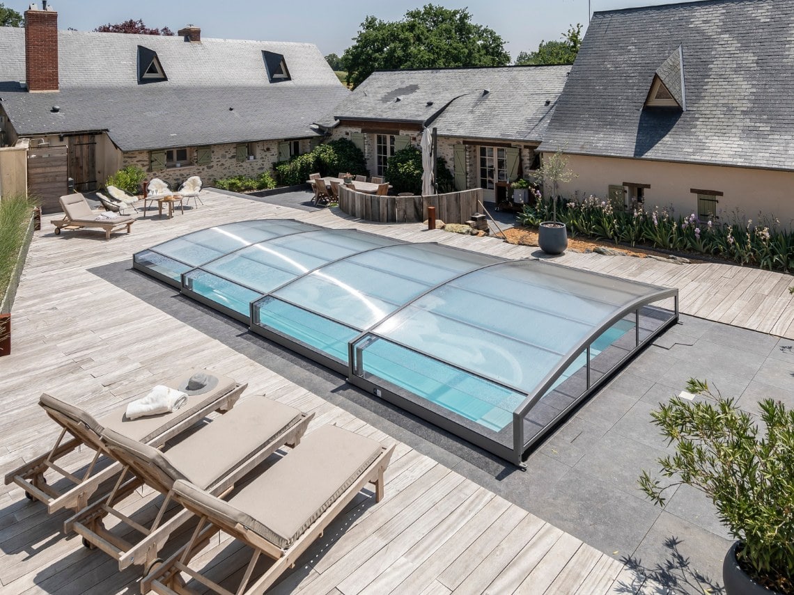 Abri piscine ultra bas : Ambre
